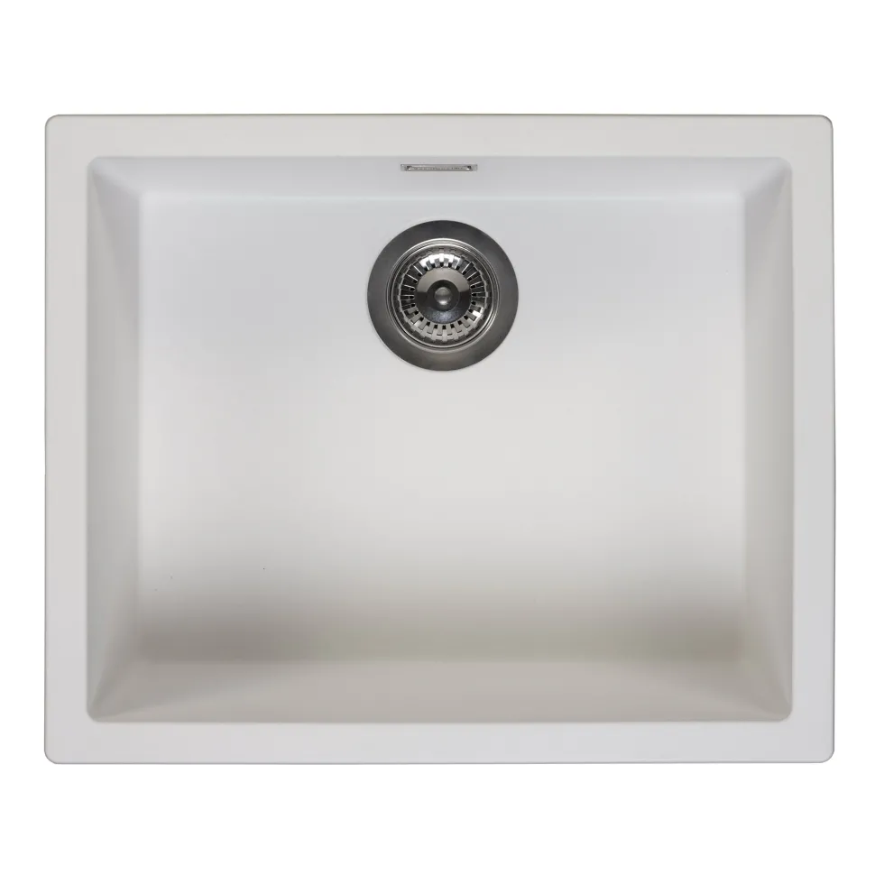 Reginox Amsterdam 50 Single Bowl Granite Composite Inset / Undermount Kitchen Sink & Waste Kit - 560 x 460mm
