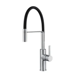 Reginox Aurora Single Lever Chrome & Black Pull Out Mono Kitchen Mixer Tap