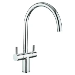 Reginox Ego Black Spek Granite 1.5 Bowl Kitchen Sink & Vellamo Caspian Dual Lever Mono Kitchen Mixer