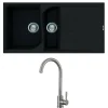 Reginox Ego 1.5 Bowl Black Spek Composite Kitchen Sink & Vellamo Revolve Monobloc Mixer Tap