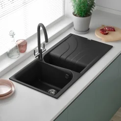 Reginox Ego 1.5 Bowl Composite Kitchen Sink with Reversible Drainer & Waste Kit - 1000 x 500mm