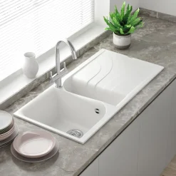Reginox Ego 1.5 Bowl Composite Kitchen Sink with Reversible Drainer & Waste Kit - 1000 x 500mm