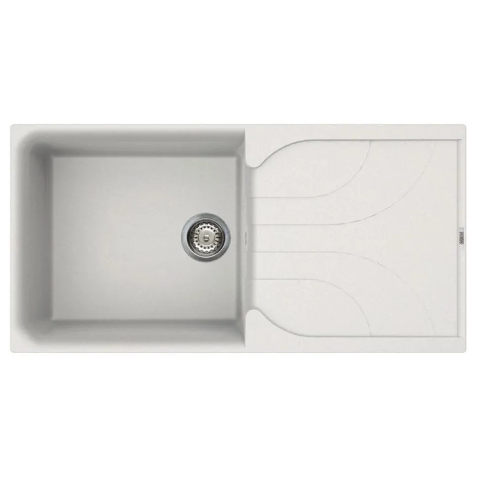 Reginox Ego Granite Composite Large Single Bowl Kitchen Sink with Reversible Drainer & Waste Kit - 1000 x 500mm
