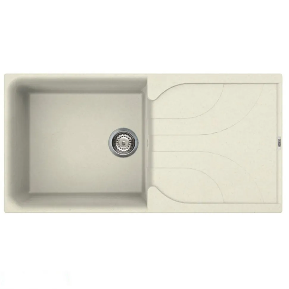 Reginox Ego Granite Composite Large Single Bowl Kitchen Sink with Reversible Drainer & Waste Kit - 1000 x 500mm