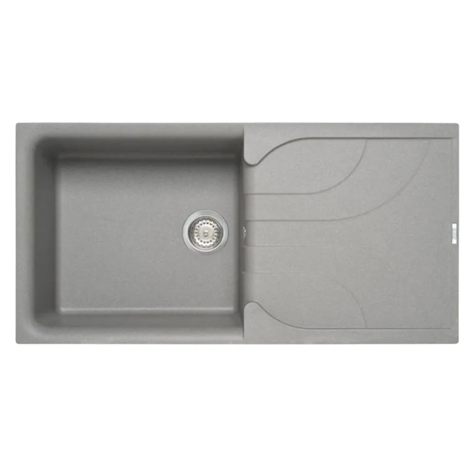 Reginox Ego Granite Composite Large Single Bowl Kitchen Sink with Reversible Drainer & Waste Kit - 1000 x 500mm