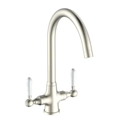 Reginox Elbe WRAS Approved Twin Lever Traditional Mono Kitchen Mixer Tap