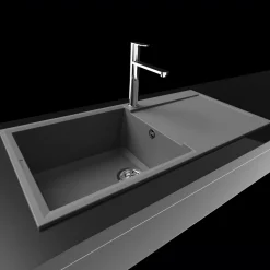 Reginox Elleci Easy 10 Large Single Bowl Granite Composite Inset Kitchen Sink & Waste - 1000 x 500mm