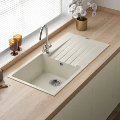 Reginox Harlem 1 Bowl Granite Composite Kitchen Sink & Waste Kit - 1000 x 500mm