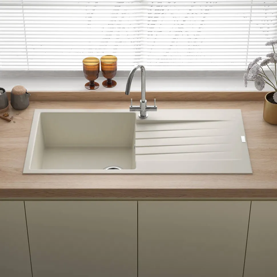Reginox Harlem 1 Bowl Granite Composite Kitchen Sink & Waste Kit - 1000 x 500mm