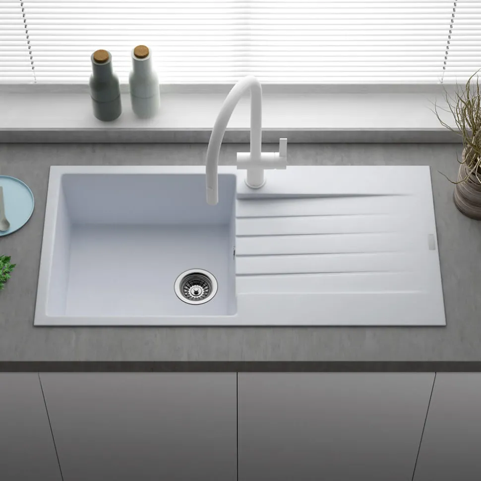 Reginox Harlem 1 Bowl Granite Composite Kitchen Sink & Waste Kit - 1000 x 500mm