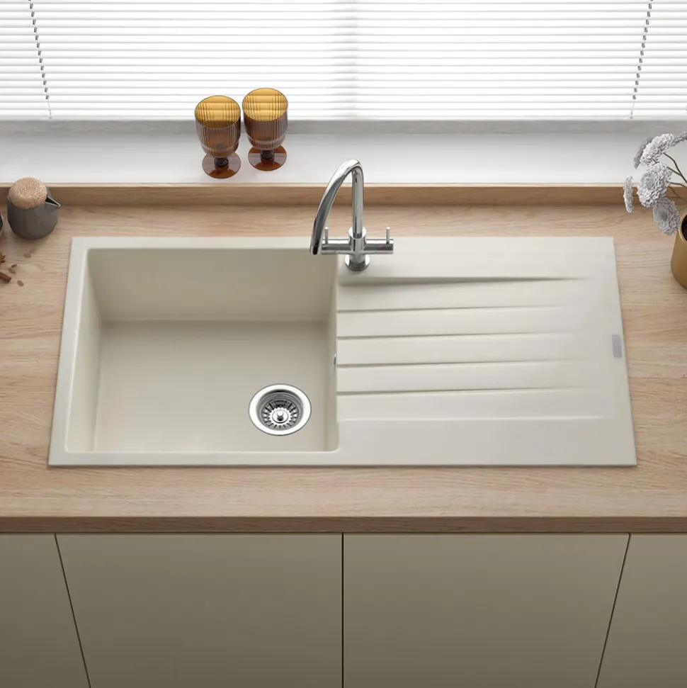 Reginox Harlem 1 Bowl Granite Composite Kitchen Sink & Waste Kit - 1000 x 500mm
