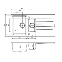 Reginox Harlem 1.5 Bowl Granite Composite Kitchen Sink & Waste Kit - 1000 x 500mm