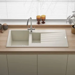 Reginox Harlem 1.5 Bowl Granite Composite Kitchen Sink & Waste Kit - 1000 x 500mm