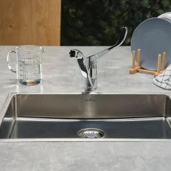 Reginox New Jersey Accessible Shallow Single Bowl Stainless Steel Inset / Undermount Kitchen Sink & Waste Kit - 540 x 410mm