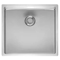 Reginox New Jersey Accessible Shallow Single Bowl Stainless Steel Inset / Undermount Kitchen Sink & Waste Kit - 440 x 410mm