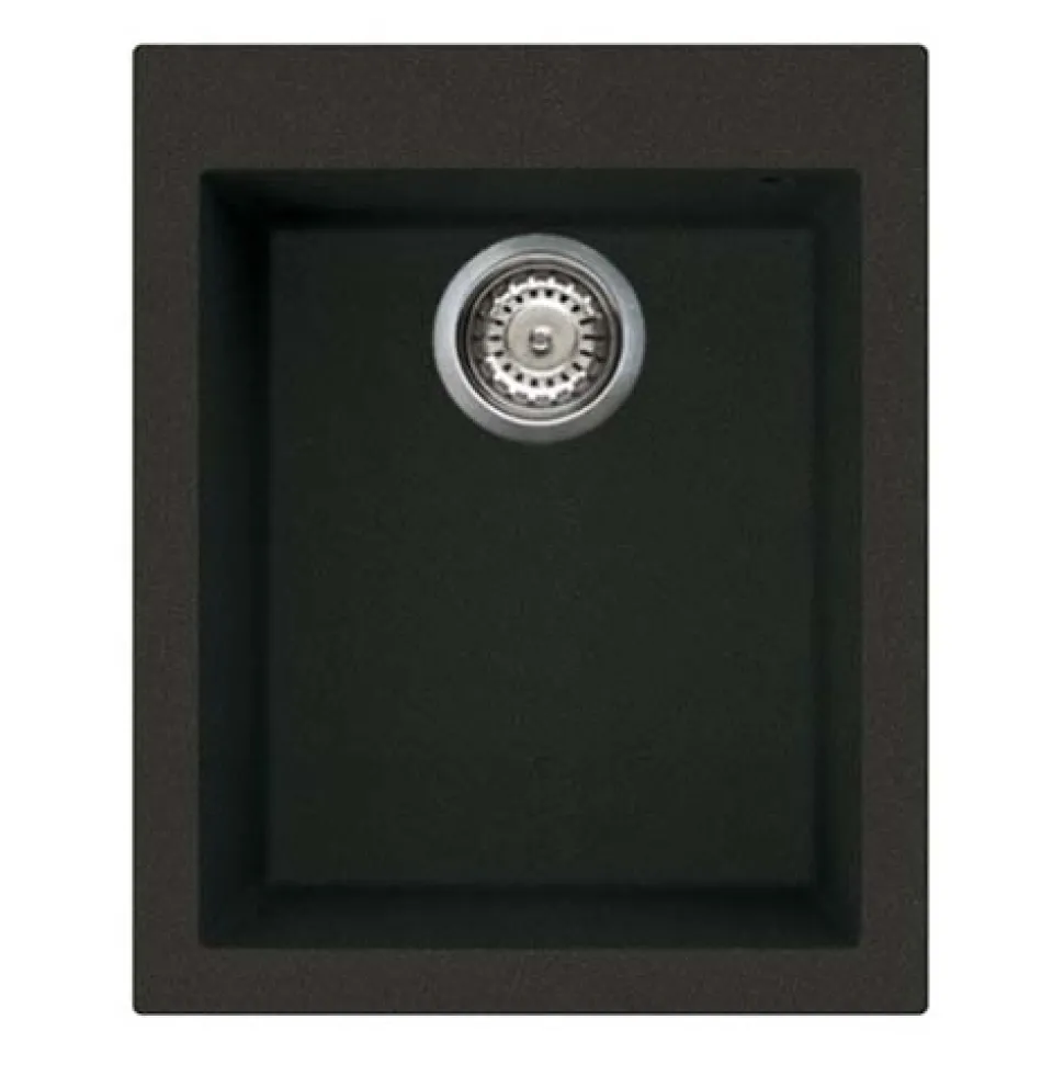 Reginox Quadra Compact Single Bowl Granite Composite Undermount Kitchen sink & Waste Kit - 380 x 440mm