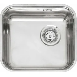 Reginox Single Bowl Stainless Steel Undermount or Inset Kitchen Sink & Waste - 445 x 393mm