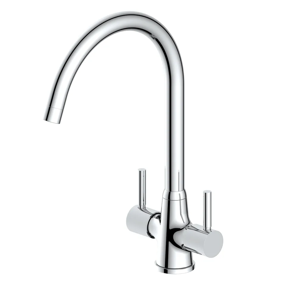 Reginox Thames WRAS Approved Twin Lever Kitchen Sink Mixer Tap - Chrome