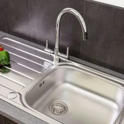 Reginox Thames WRAS Approved Twin Lever Kitchen Sink Mixer Tap - Chrome