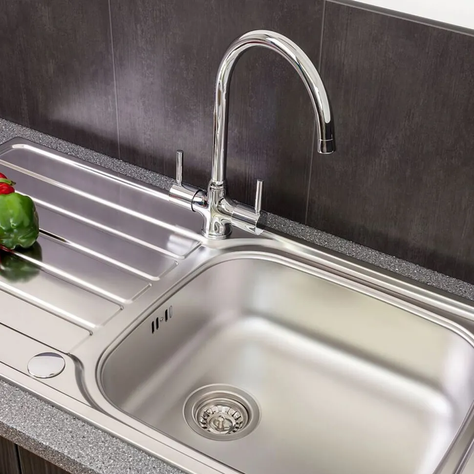 Reginox Thames WRAS Approved Twin Lever Kitchen Sink Mixer Tap - Chrome