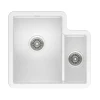 Reginox Tuscany 1.5 Bowl Undermount White Glaze Ceramic Sink & Waste - 557 x 520mm