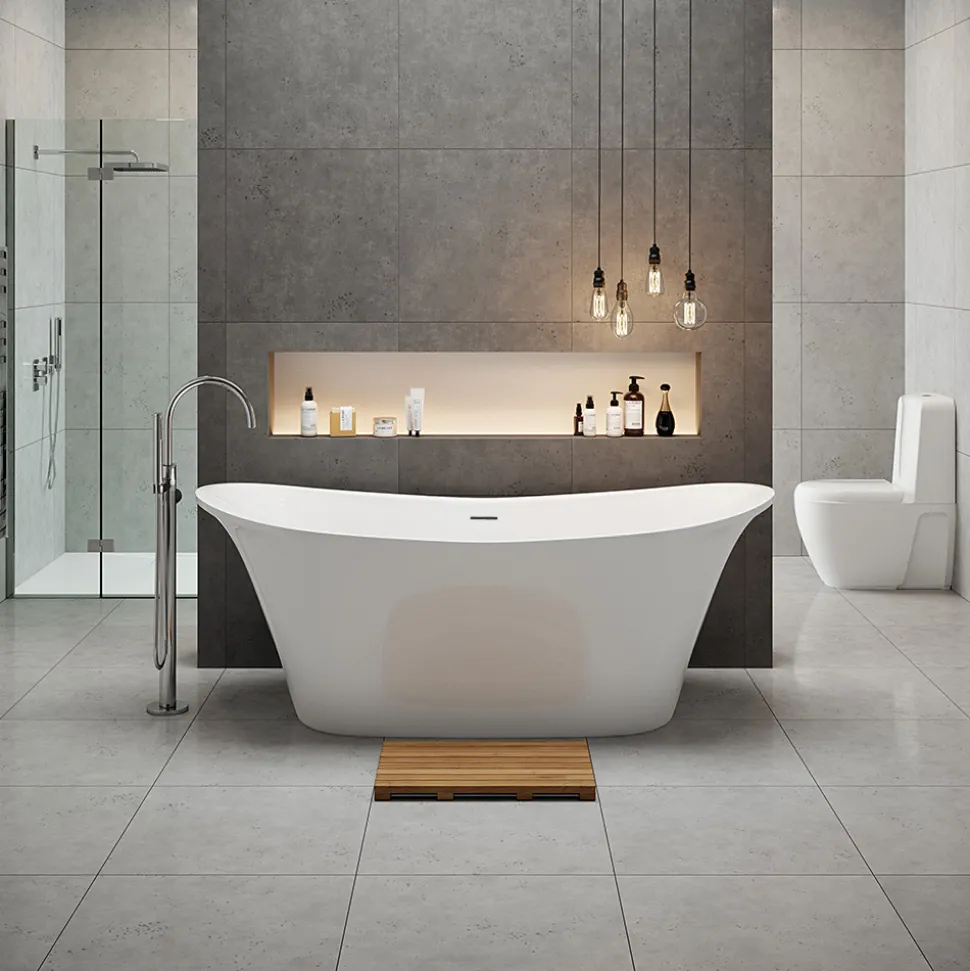 Riley Acrylic White Freestanding Bath - 1680 x 700mm