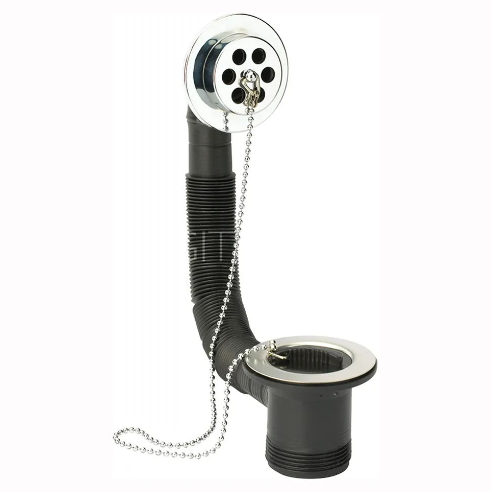 Sagittarius Bath Waste with Overflow, Stainless Flange & Poly Plug