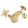 Sagittarius Churchman Gold Crosshead Basin Mixer with Clicker Waste