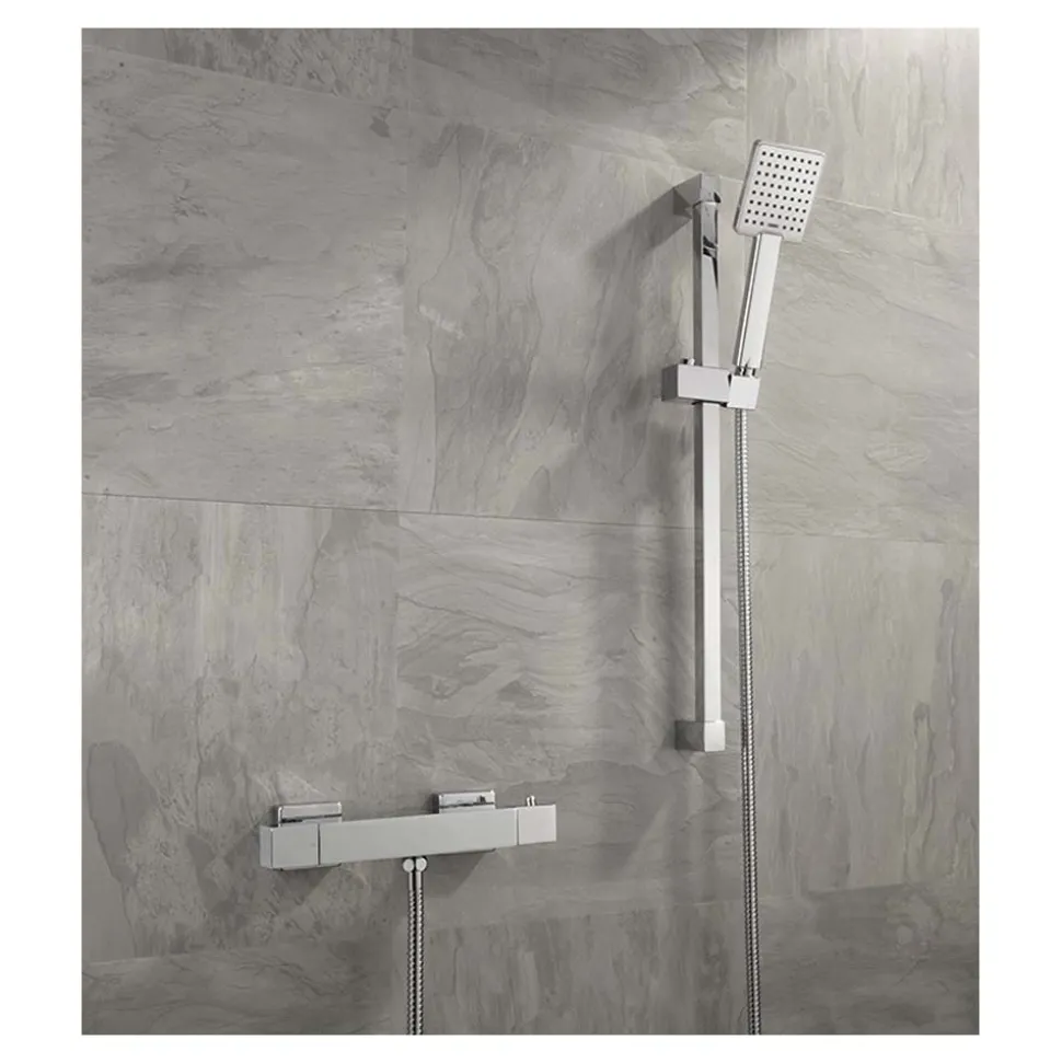 Sagittarius Luvio Cube Exposed Thermostatic Shower Valve and Slide Rail Kit