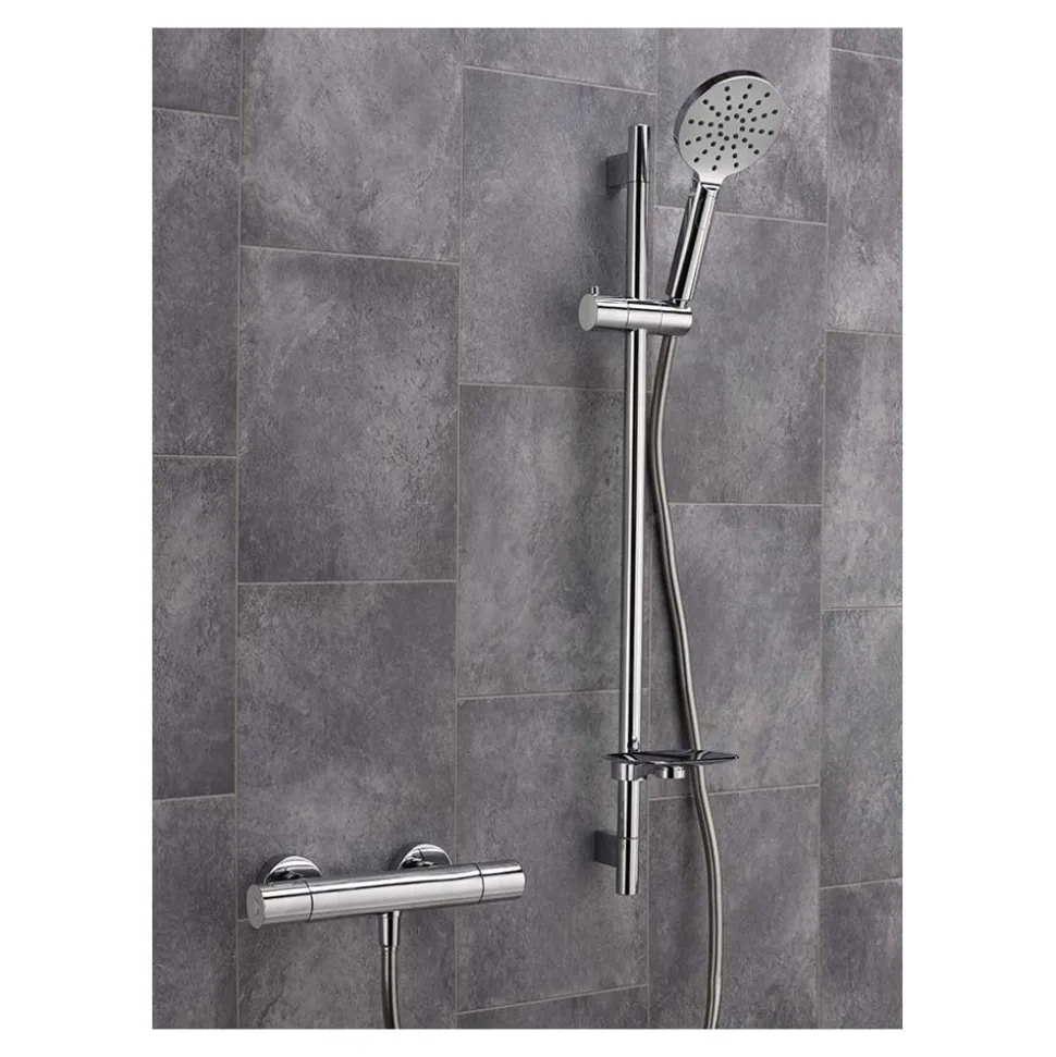 Sagittarius Viareggio Deluxe Exposed Thermostatic Shower Valve & Slide Rail Kit with Push Button Handset