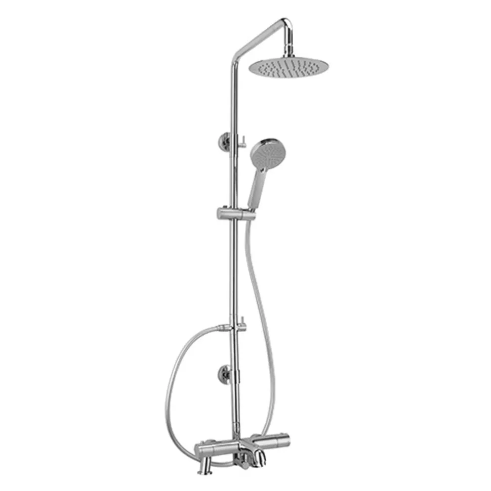Sagittarius Xanda Deck Mounted Thermostatic Bath Filler with Rigid Riser Shower Kit