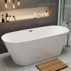 Sebastian Acrylic White Freestanding Bath - 1500 x 700mm