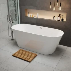 Sebastian Acrylic White Freestanding Bath - 1500 x 700mm