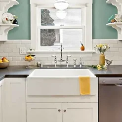 Shaws Contemporary Shaker Single Bowl White Ceramic Belfast Kitchen Sink - 762mm x 457mm