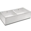 Shaws Contemporary Shaker White Ceramic Double Bowl Belfast Kitchen Sink - 995mm x 465mm