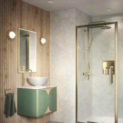 Showerwall Arcade Matt Oak Laminate Ply Wood Proclick Bathroom Wall Panel - 2400 x 600mm