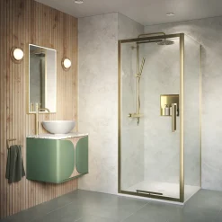 Showerwall Arcade Matt Oak Laminate Ply Wood Proclick Bathroom Wall Panel - 2400 x 600mm