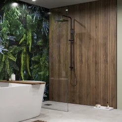 Showerwall Arcade Matt Walnut Laminate Ply Wood Proclick Bathroom Wall Panel - 2400 x 600mm