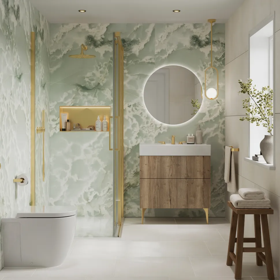 Showerwall Onyx Mist Hydrocore Laminate Bathroom Wall Panel
