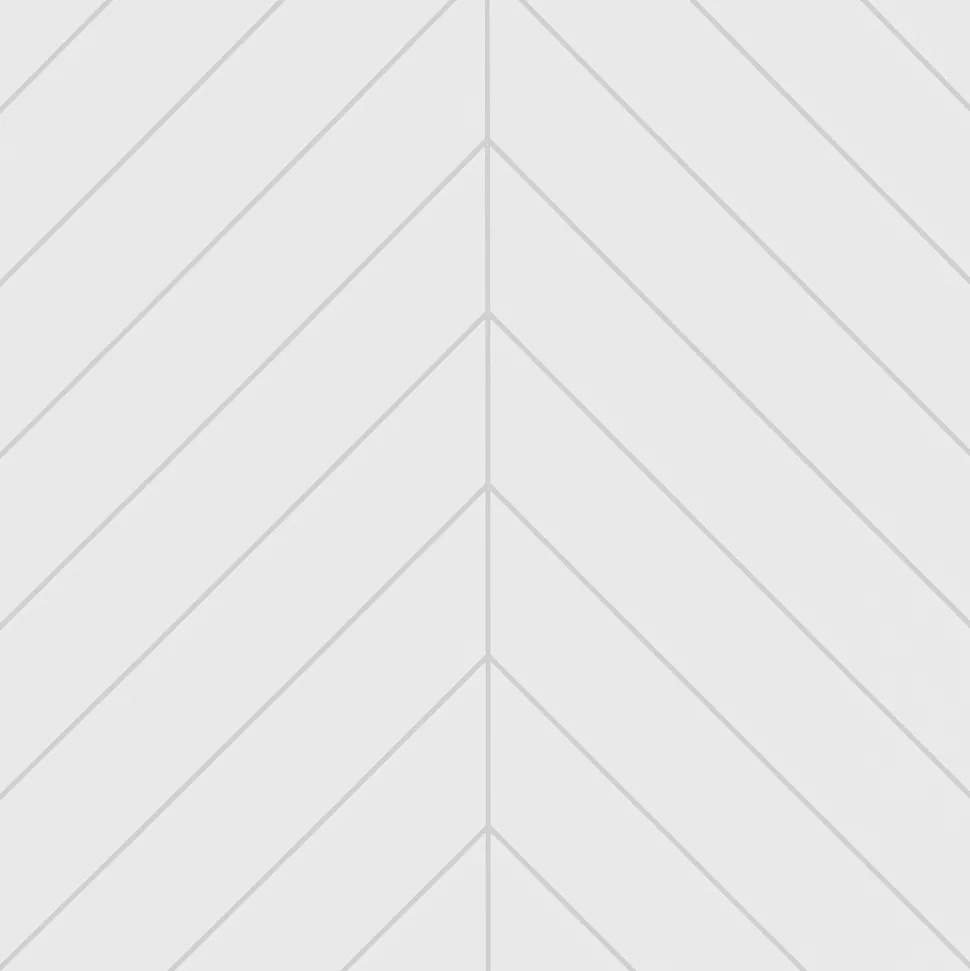 Showerwall Snow White Satin Chevron Laminate Tile - 2400 x 600mm