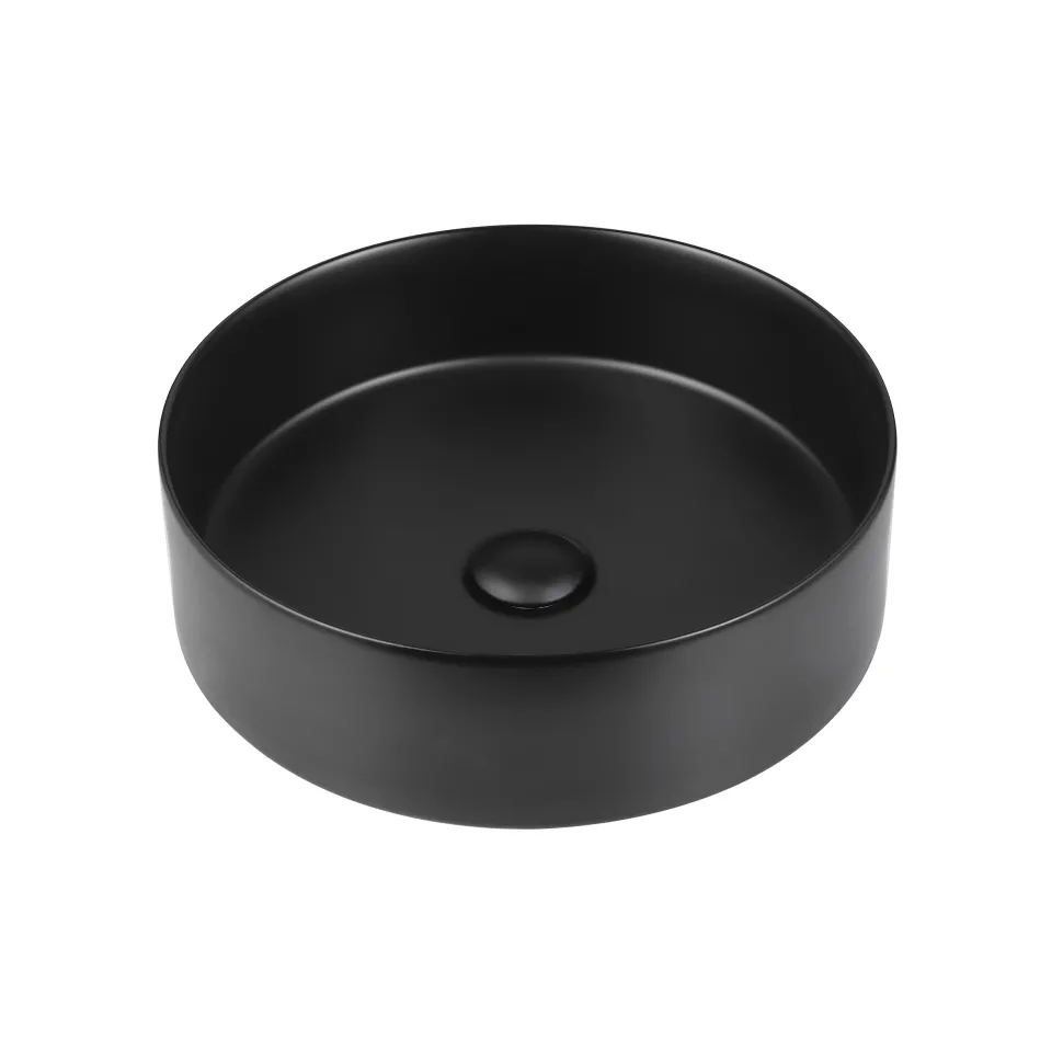Sophia Matt Black Round Countertop Basin - 355mm