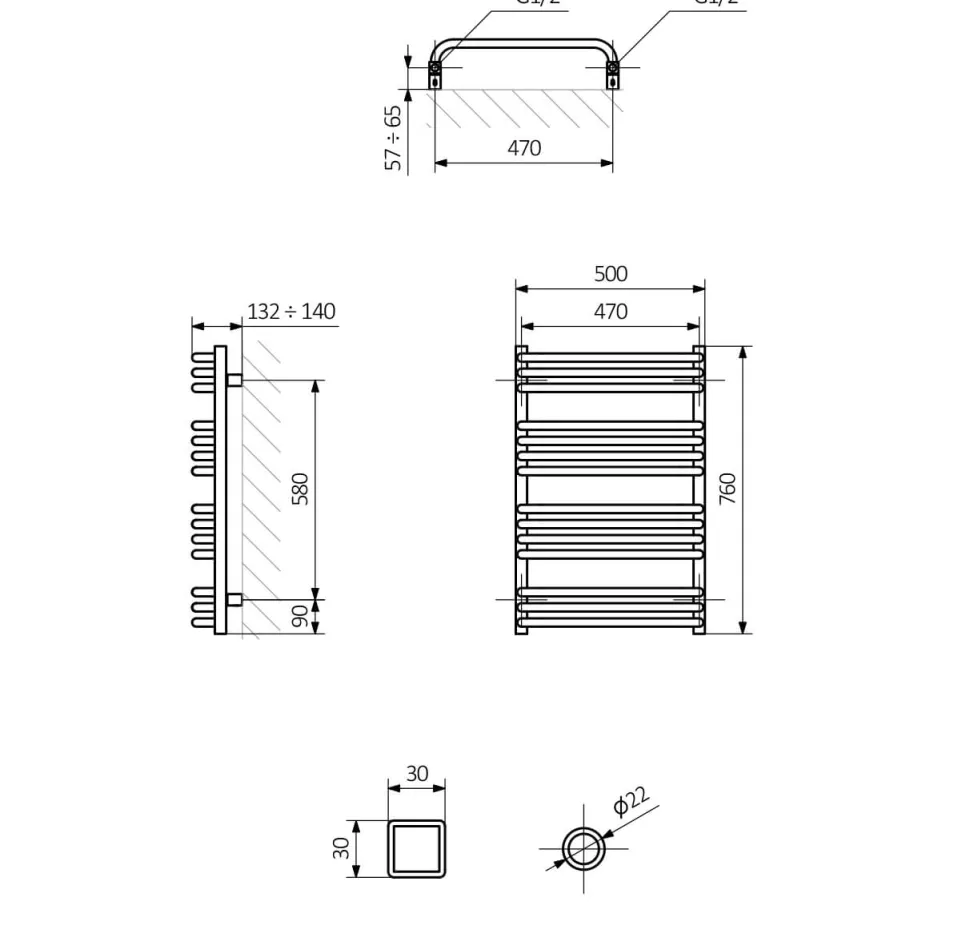 Terma Alex Ladder Heated Towel Rail