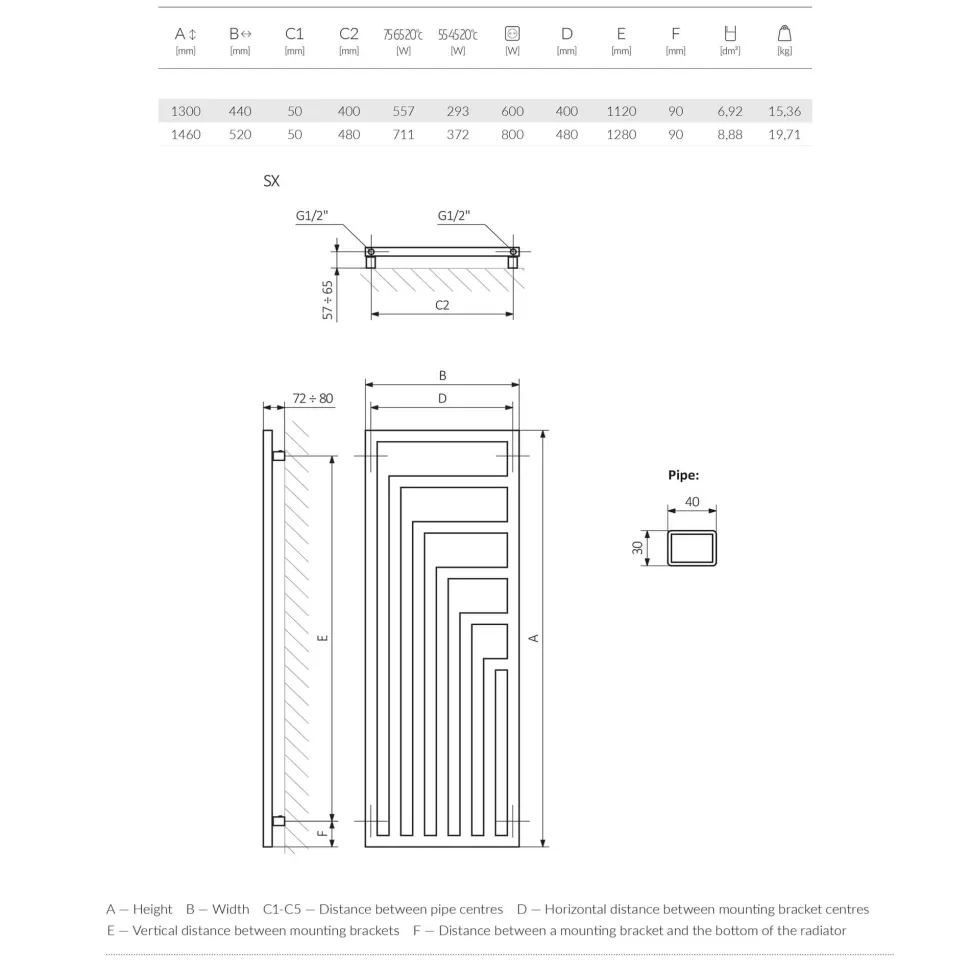 Terma Angus Heban Black Vertical Designer Radiator