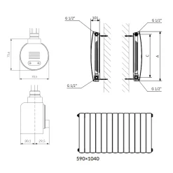 Terma Bergamo Electric Single Panel Horizontal Radiator with VEO Wi-Fi Controlled Heating Element