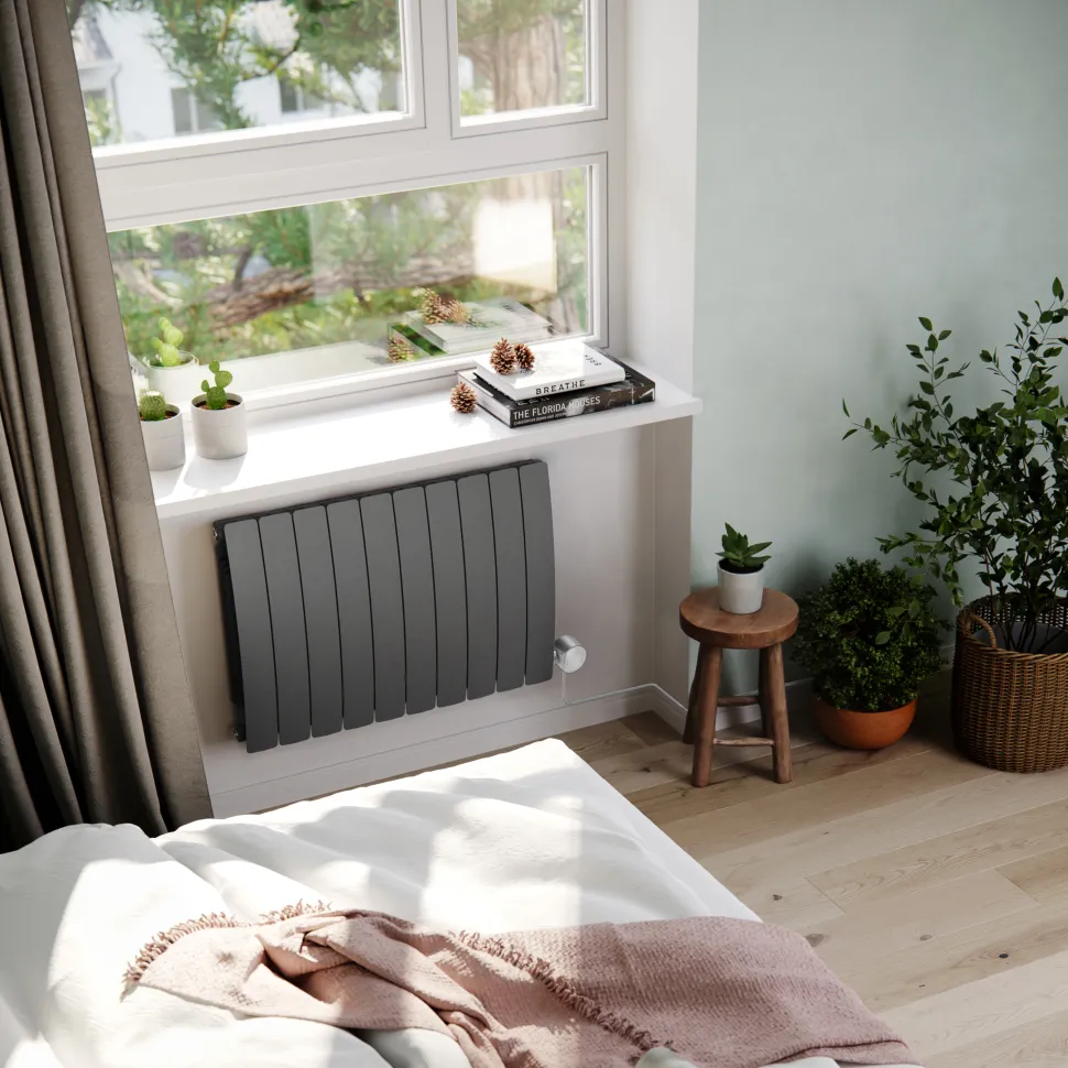 Terma Bergamo Electric Single Panel Horizontal Radiator with VEO Wi-Fi Controlled Heating Element