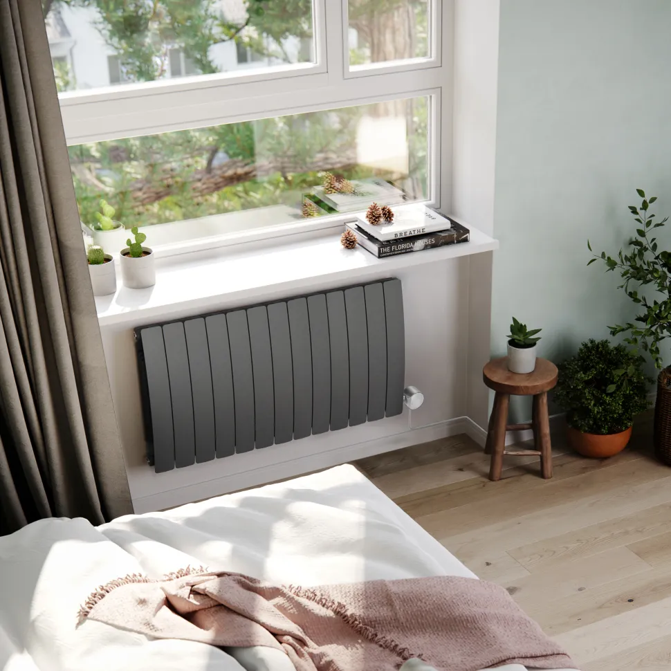 Terma Bergamo Electric Single Panel Horizontal Radiator with VEO Wi-Fi Controlled Heating Element