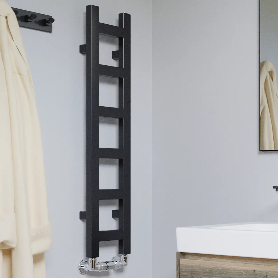 Terma Easy Matt Black Heated Towel Rail - 3 Sizes
