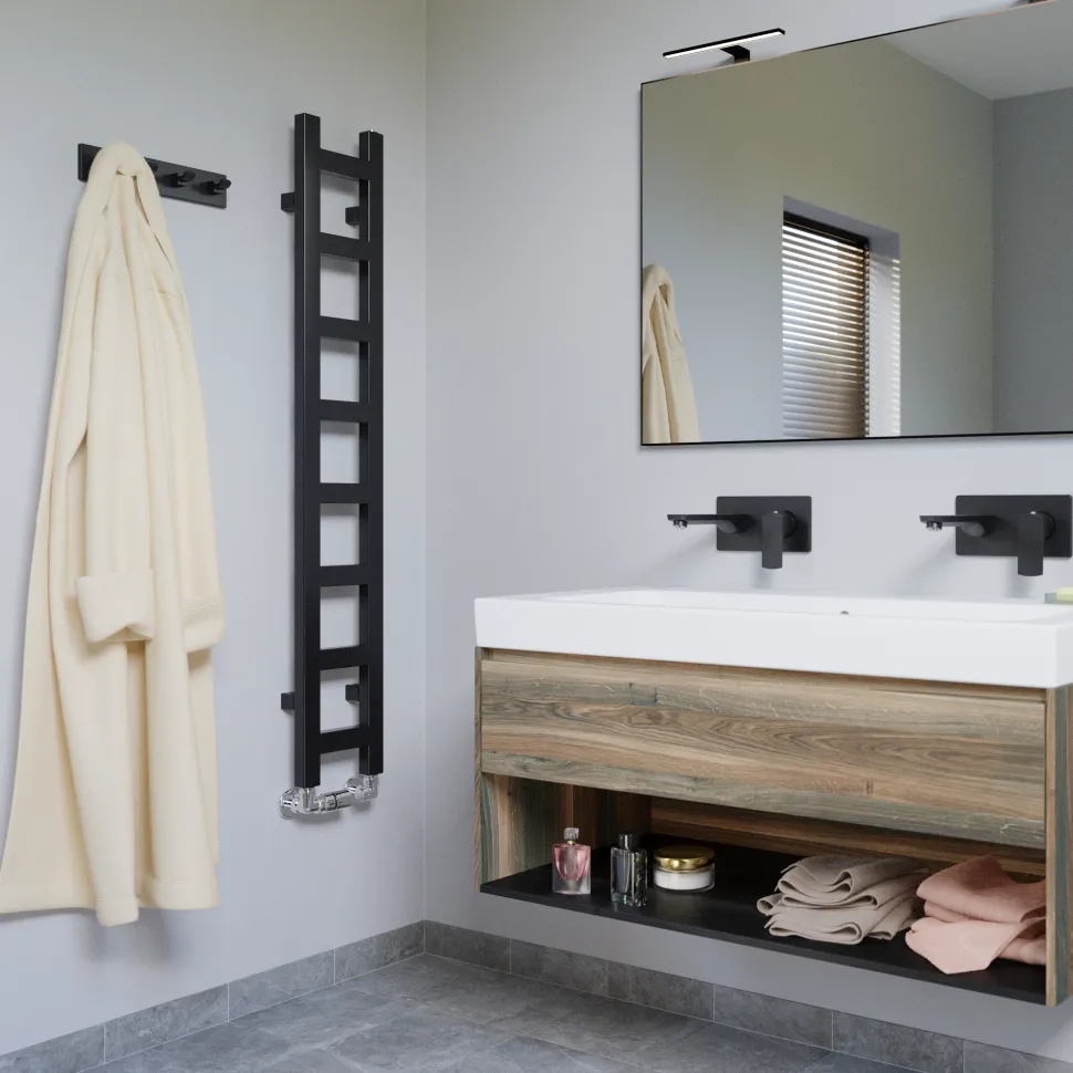 Terma Easy Matt Black Heated Towel Rail - 3 Sizes