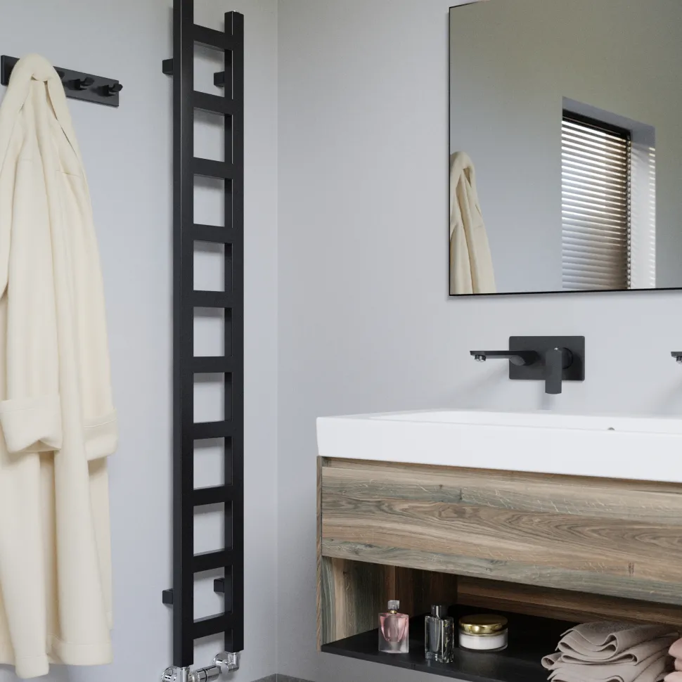 Terma Easy Matt Black Heated Towel Rail - 3 Sizes