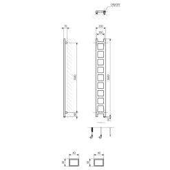 Terma Easy One Electric Heated Towel Rail with Heating Element - Sparkling Gravel - 3 Sizes